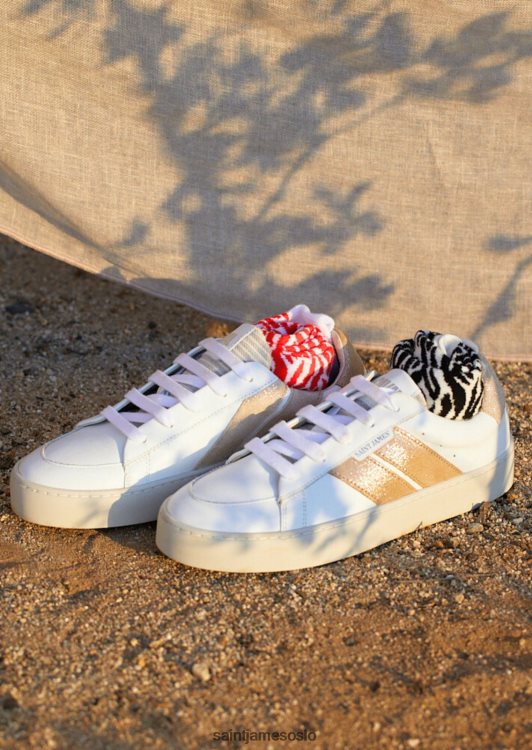 bærekraftige joggesko fra caval Saint James bask caval hvit/gull lurex kvinner 8ZH04V4