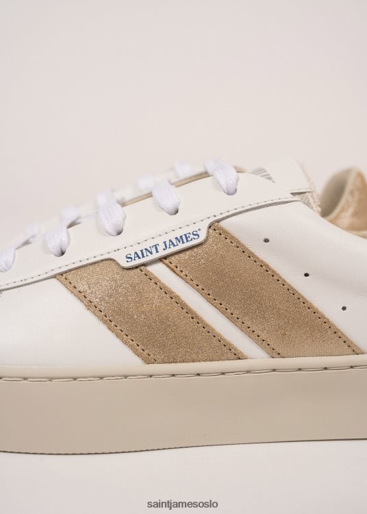 bærekraftige joggesko fra caval Saint James bask caval hvit/gull lurex kvinner 8ZH04V4