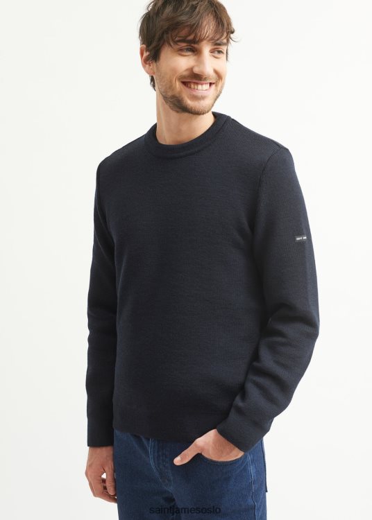 genser med rund hals rett passform Saint James locronan marinen unisex 8ZH04V152