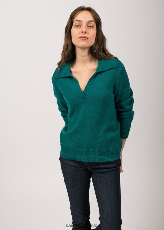 polo genser ullblanding Saint James epagny grønn unisex 8ZH04V115