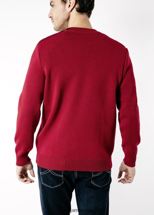 ullfiskergenser med løs passform på skulderknapper Saint James cancale rød unisex 8ZH04V165