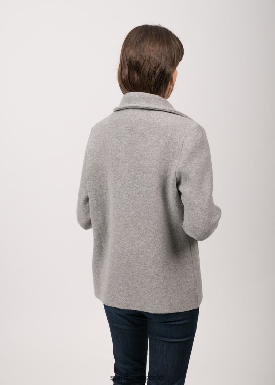 kort jakke med knapper med påsatte lommer Saint James nashville lys grå/vinterhvit kvinner 8ZH04V118