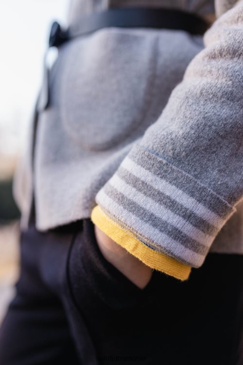 kort jakke med knapper med påsatte lommer Saint James nashville lys grå/vinterhvit kvinner 8ZH04V118