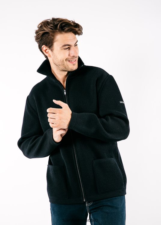 kraftig strikket ull breton jakke komfort passform Saint James quiberon iii marinen unisex 8ZH04V156