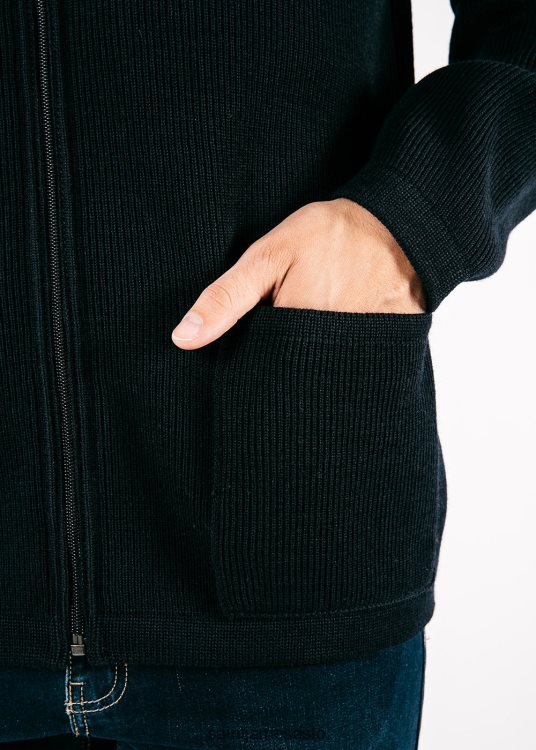 kraftig strikket ull breton jakke komfort passform Saint James quiberon iii marinen unisex 8ZH04V156