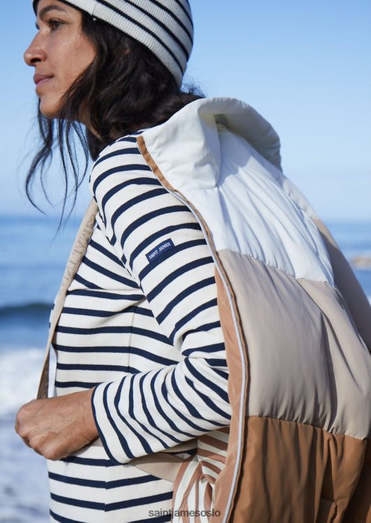 pufferjakke med ryggsekkstropper Saint James ste annabelle maltbrun/havregryn/vinterhvit kvinner 8ZH04V120