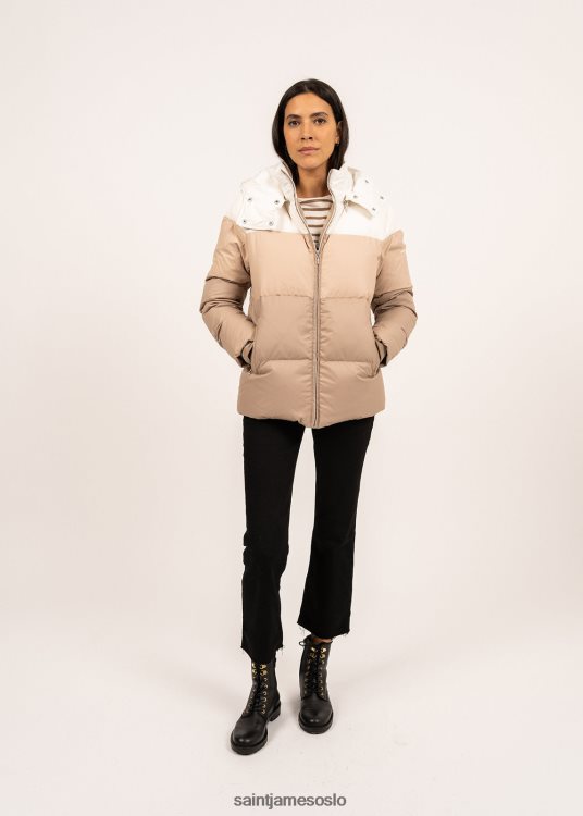 pufferjakke med ryggsekkstropper Saint James ste annabelle maltbrun/havregryn/vinterhvit kvinner 8ZH04V120