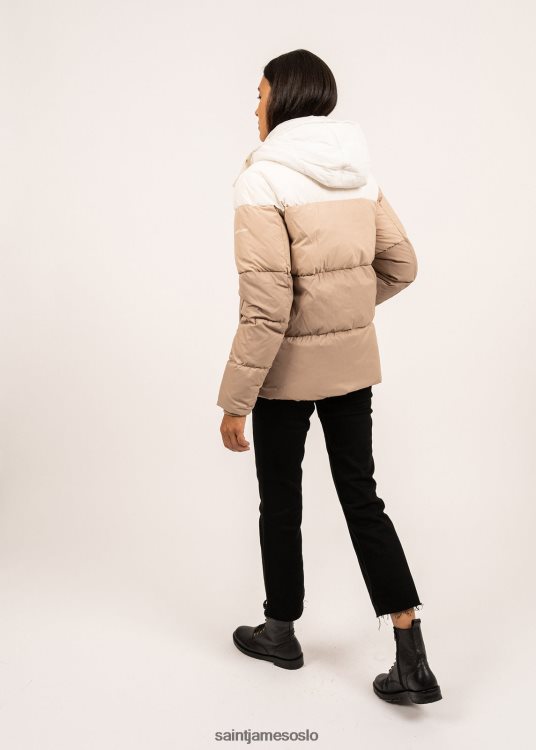 pufferjakke med ryggsekkstropper Saint James ste annabelle maltbrun/havregryn/vinterhvit kvinner 8ZH04V120