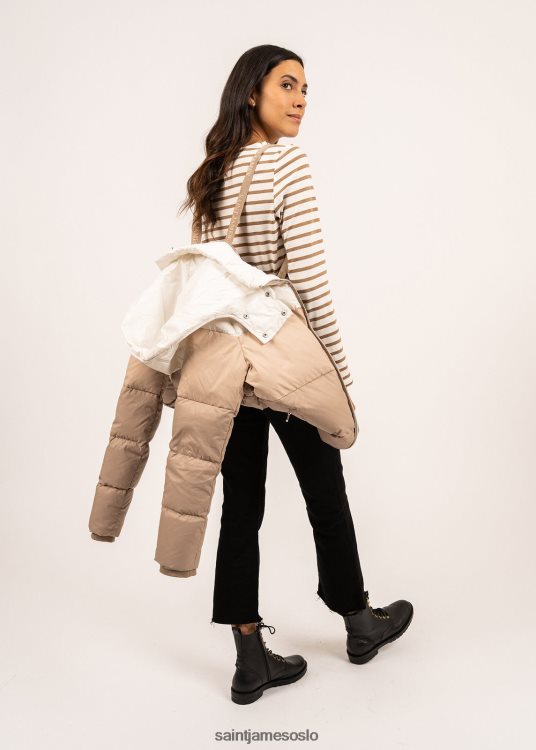 pufferjakke med ryggsekkstropper Saint James ste annabelle maltbrun/havregryn/vinterhvit kvinner 8ZH04V120