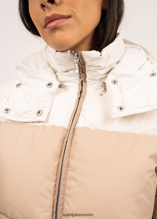 pufferjakke med ryggsekkstropper Saint James ste annabelle maltbrun/havregryn/vinterhvit kvinner 8ZH04V120