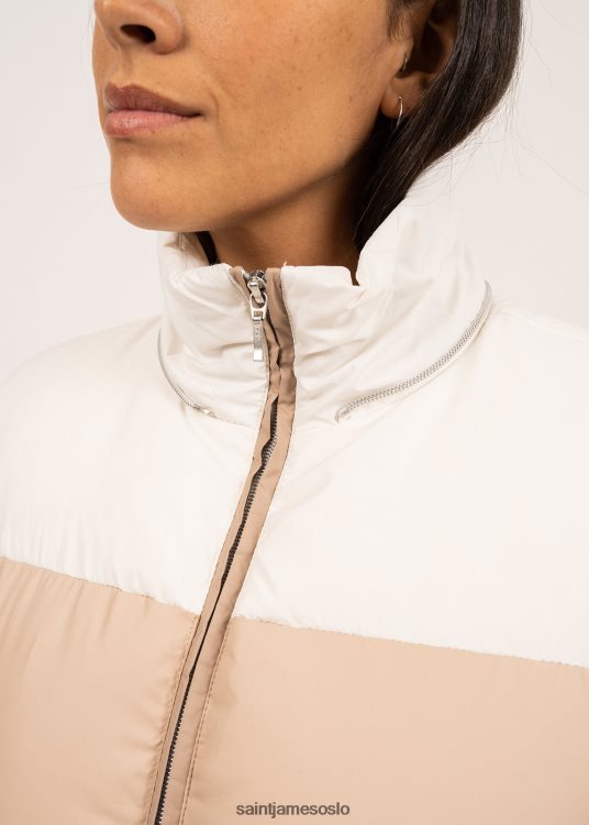 pufferjakke med ryggsekkstropper Saint James ste annabelle maltbrun/havregryn/vinterhvit kvinner 8ZH04V120