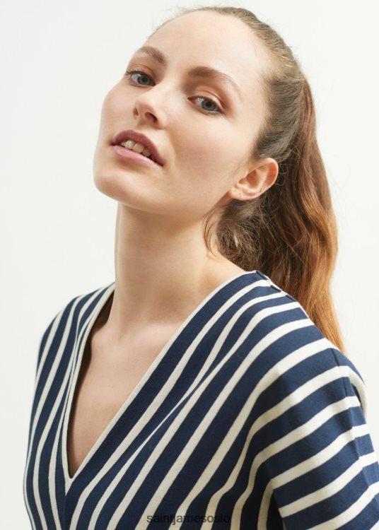 Breton stripete kjole fra romain brifault tungvektsbomull Saint James menerbes marine/ecru unisex 8ZH04V83