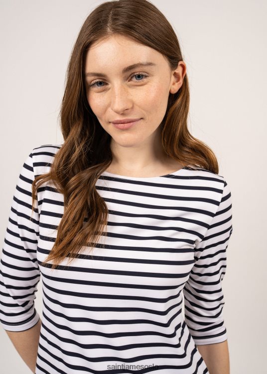 figursydd nautisk stripe-kjole med anti-uv stretch stoff Saint James propriano iii hvit/marine unisex 8ZH04V110