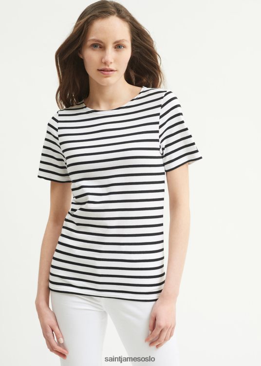 breton stripe kortermet skjorte myk bomull Saint James relevant moderne hvit svart unisex 8ZH04V53