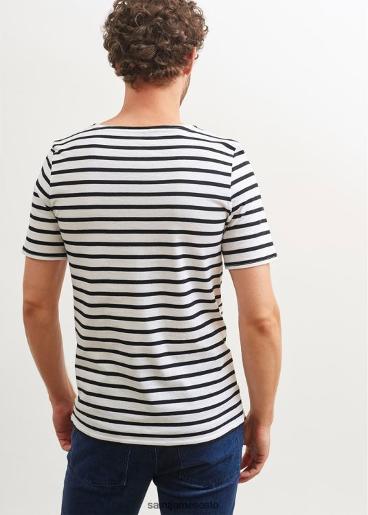 breton stripe kortermet skjorte myk bomull Saint James relevant moderne hvit svart unisex 8ZH04V53