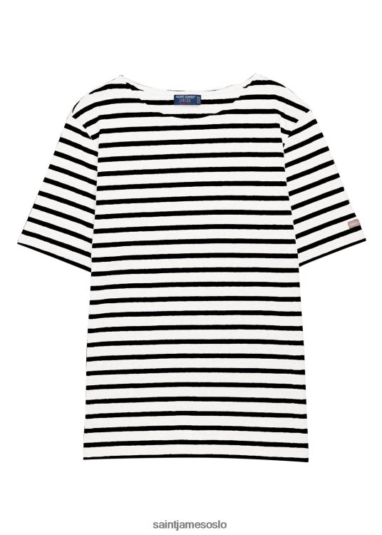 breton stripe kortermet skjorte myk bomull Saint James relevant moderne hvit svart unisex 8ZH04V53