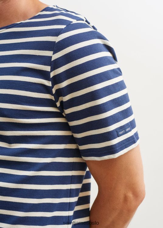 breton stripe kortermet skjorte myk bomull Saint James relevant moderne marine/ecru unisex 8ZH04V45