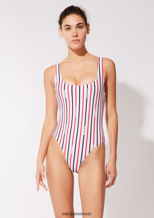 den reversible anne-marie Saint James solid og stripete hvit/marine/rød unisex 8ZH04V34