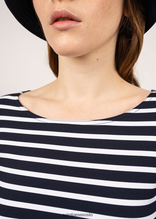 nautisk stripete sportsoverdel med UV-beskyttelse Saint James garde-cote iii marine/hvit kvinner 8ZH04V90