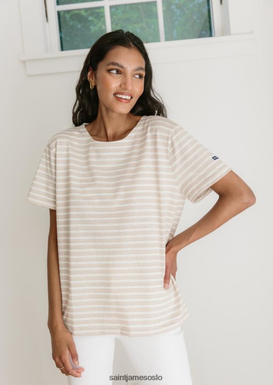 rue stripet t-skjorte Saint James jenni kayne havregryn/hvit kvinner 8ZH04V32