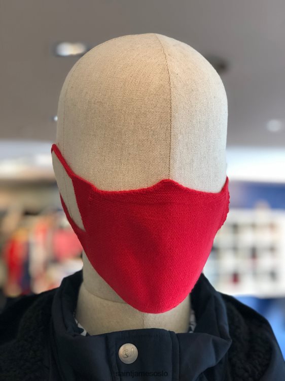 ansiktsmaske i strikket bomull Saint James maske trikot rød unisex 8ZH04V167