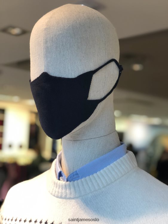 ansiktsmaske i strikket bomull Saint James maske trikot svart unisex 8ZH04V169