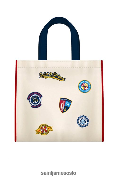 lerretsveske med lapper Saint James solid og stripete multico unisex 8ZH04V39