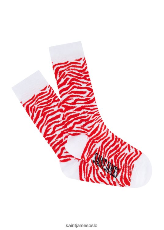 broderte sokker Saint James pieds sebre hvit/mandarin unisex 8ZH04V133